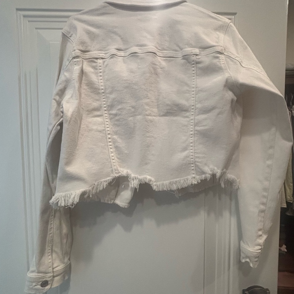 Cello Off-White Cropped Denim Jacket - Picture 8 of 11